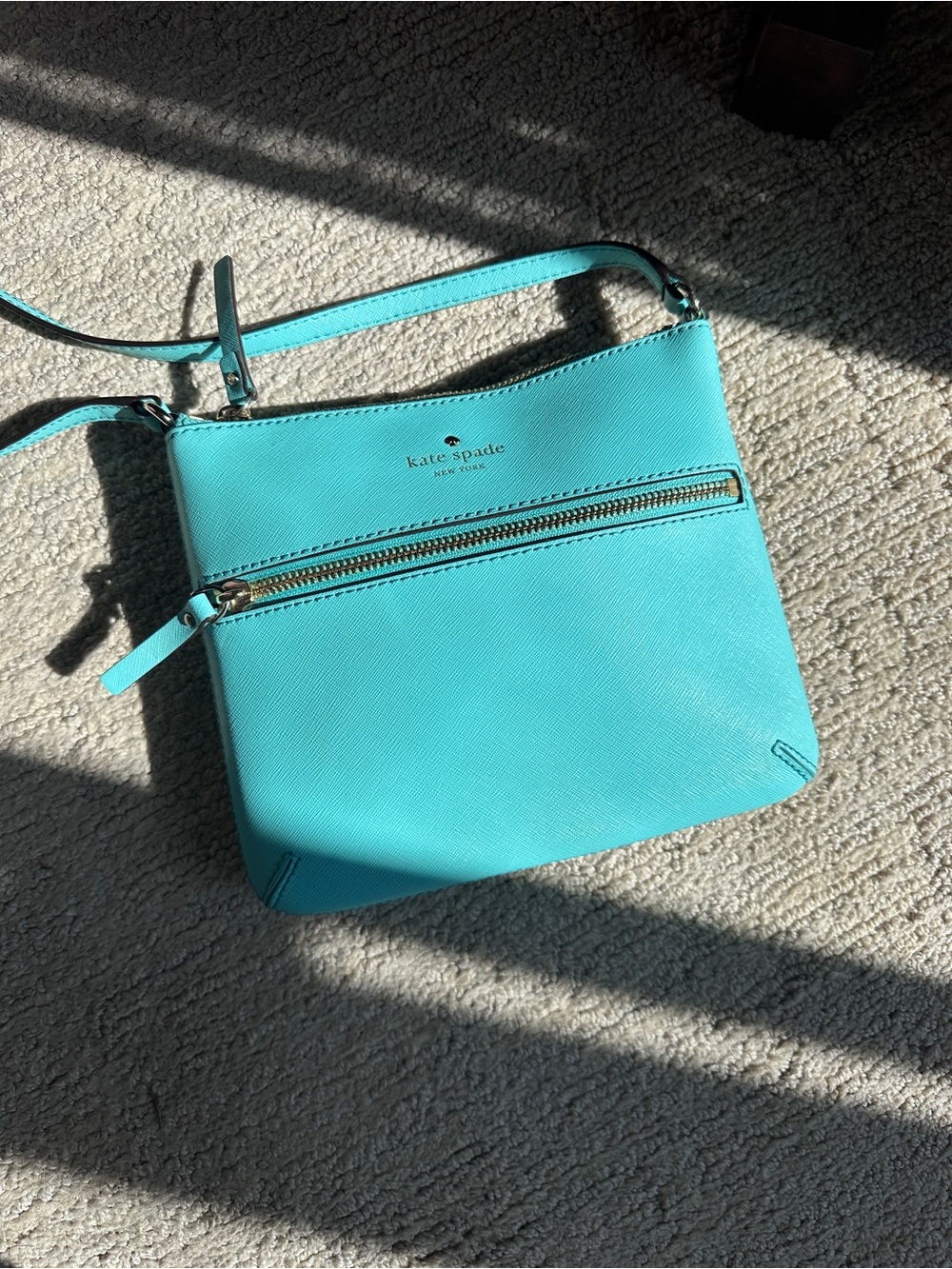 kate spade Turquoise Crossbody with Front Zip